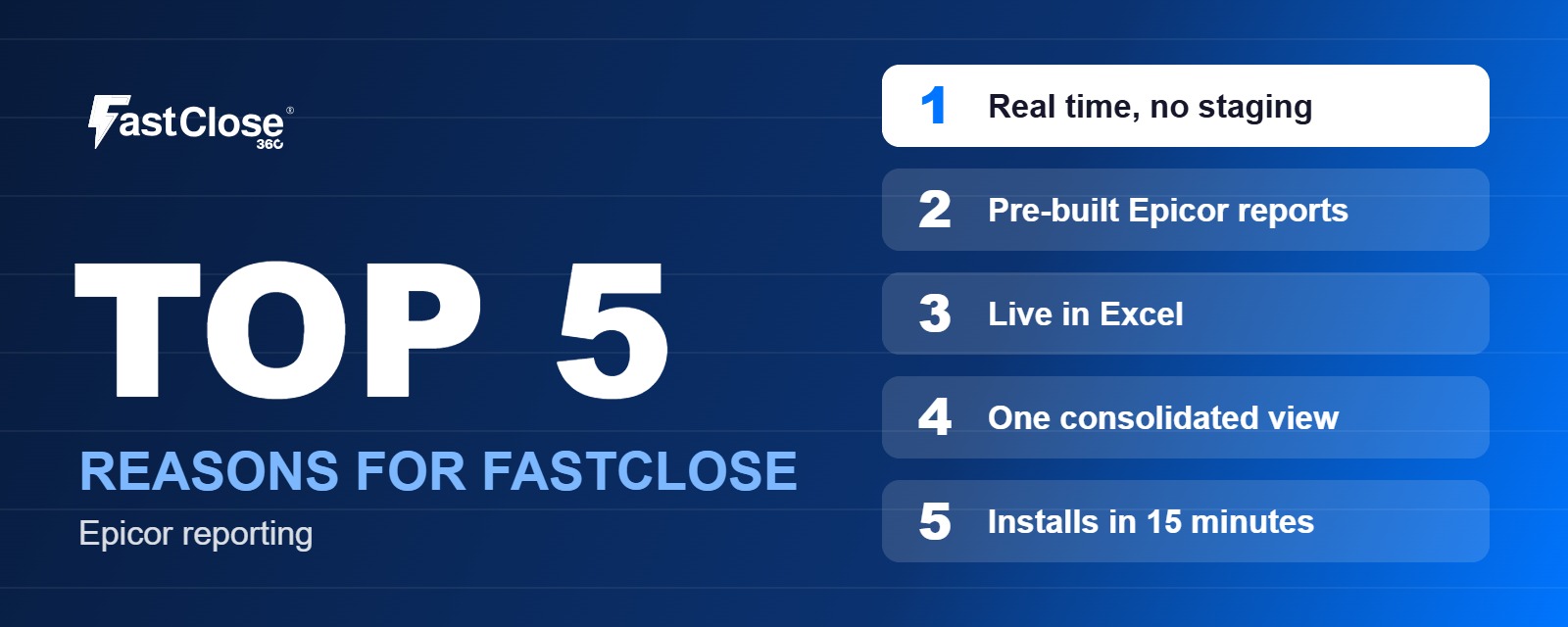 Top 5 reasons for FastClose